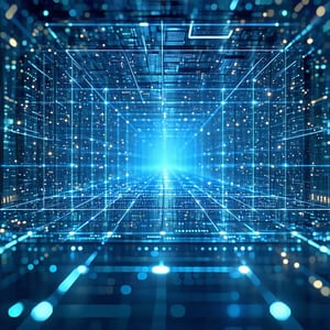 Generate an image of a futuristic technology grid-1