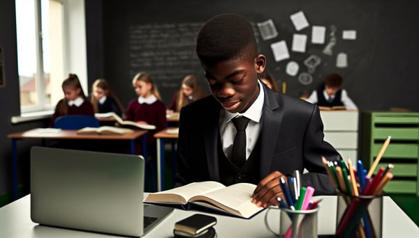 Formal Black Student In A Classroom-1