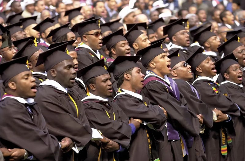 Graduates-Morehouse-College-college-men-commencement-ceremony-May-2002