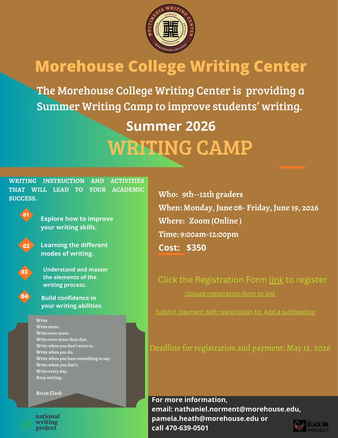 Summer Writing Camp | Morehouse College