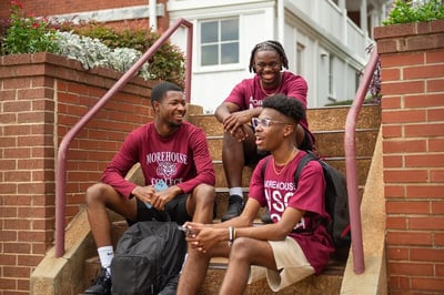 students on stairs