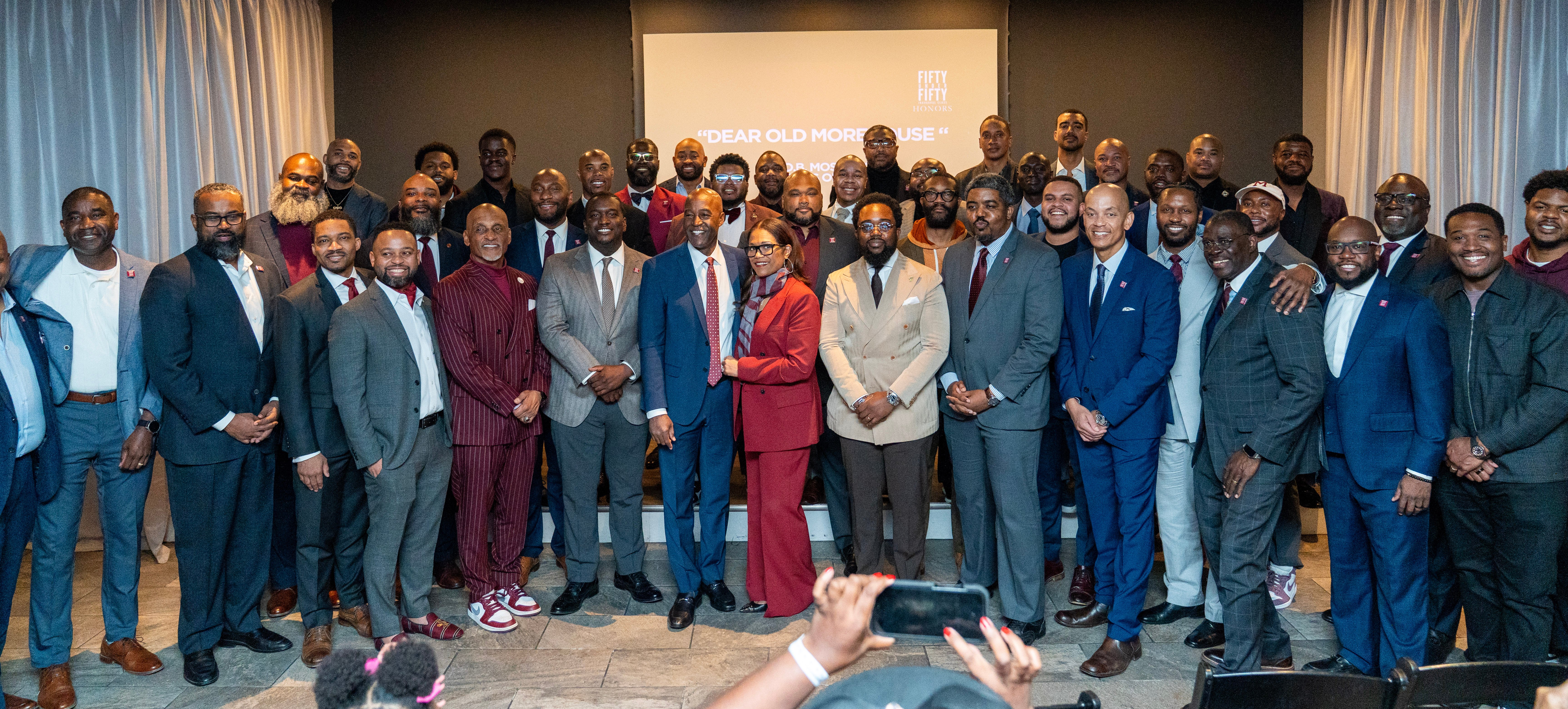 Fifty Under Fifty honorees gathered on stage with President Bowman